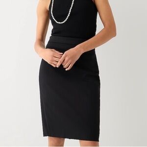 J. Crew No. 2 Pencil Skirt in Bi-stretch Cotton Blend-Classic Black Skirt Office